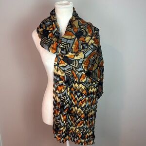Frank Lloyd Wright Altar Screen Pleated Chevron Scarf Geometric art to wear EUC